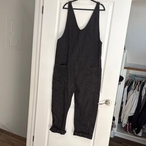 We the free washer black high roller jumpsuit